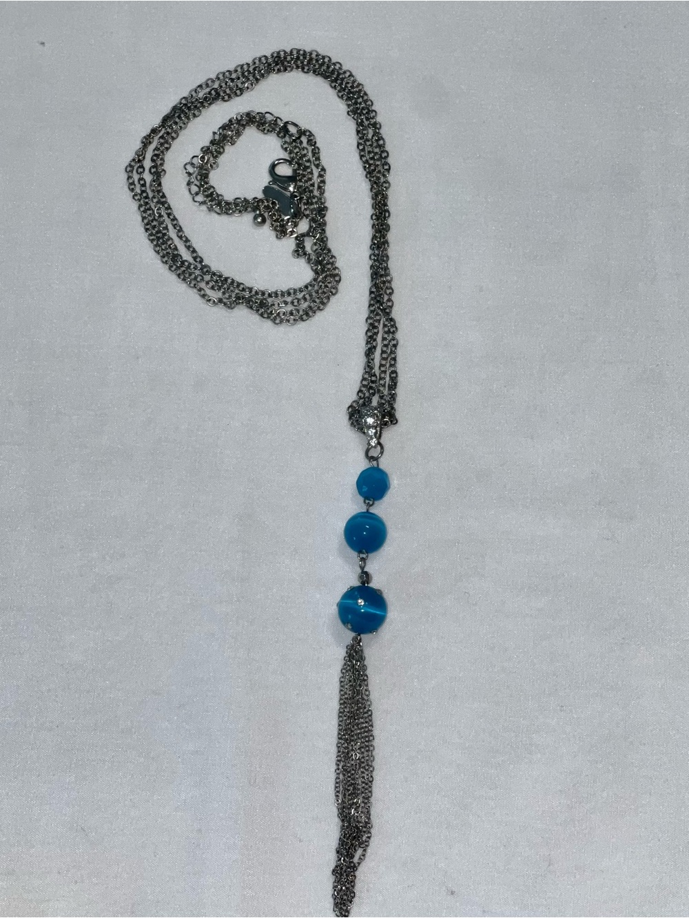 Turquoise Bead Tassel Necklace - Women Jewelry